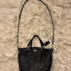 Authentic Coach Black Pebble Leather Women's Crossbody Purse